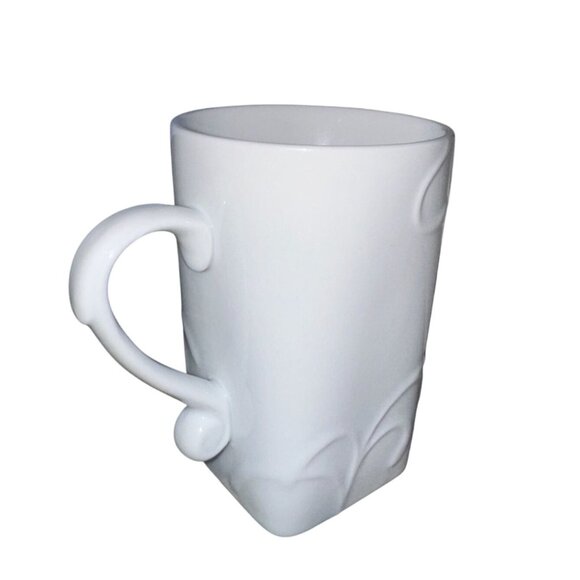 Corelle Coordinates White Porcelain Mug With Embossed Design - Picture 7 of 10